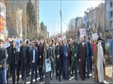 راهپیمایی مردم شهرستان رباط کریم در اعتراض به اهانت نشریه فرانسوی