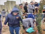 درختکاری فرماندار رباط کریم به همراه کودکان اوتیسمی