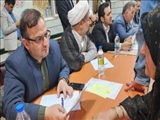  برپایی میز خدمت با حضور فرماندار امام جمعه دستگاه قضایی در ده حسن